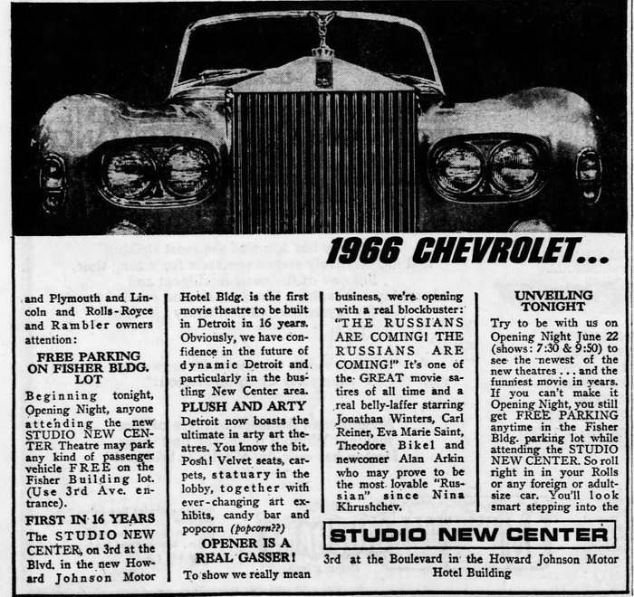 New Center Cinema - 1966 Article (newer photo)